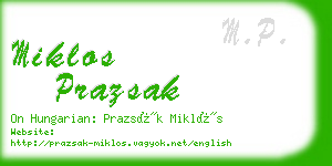 miklos prazsak business card